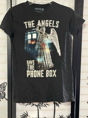 Ripple Junction Black Doctor Who Graphic Tee‎ with White Print